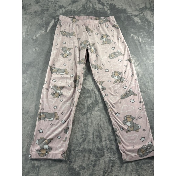 Disney Sleepwear Women's Pajama Pants Pink Bunny Print Size M - Picture 1 of 3